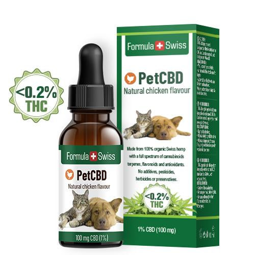 CBD Oil Drops Chicken Aroma 1% (100 mg) for Pets
